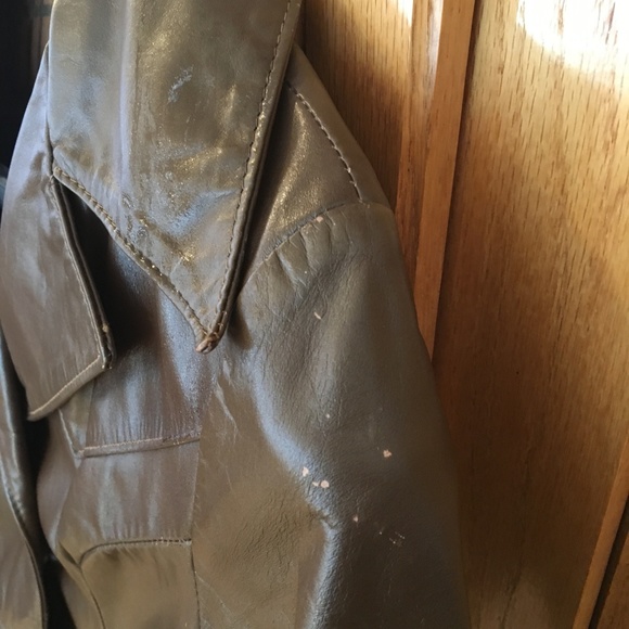 Vintage 1970s Leather Trenchcoat by Jo o Kay - Picture 6 of 8
